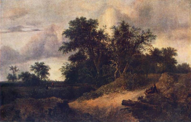RUISDAEL, Jacob Isaackszon van Landscape with a House in the Grove at Spain oil painting art
